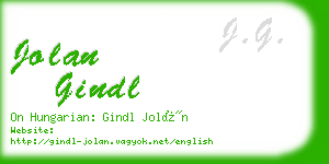 jolan gindl business card